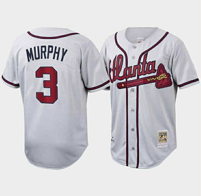 Men's White Atlanta Braves #3 Dale Murphy Stitched Baseball Jersey